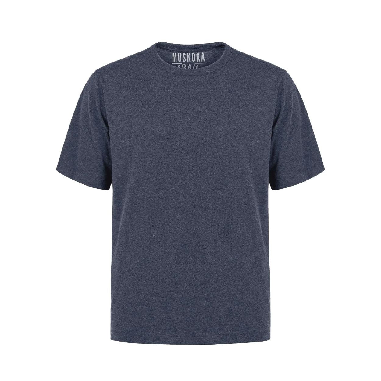 Heather navy t-shirt on a white background