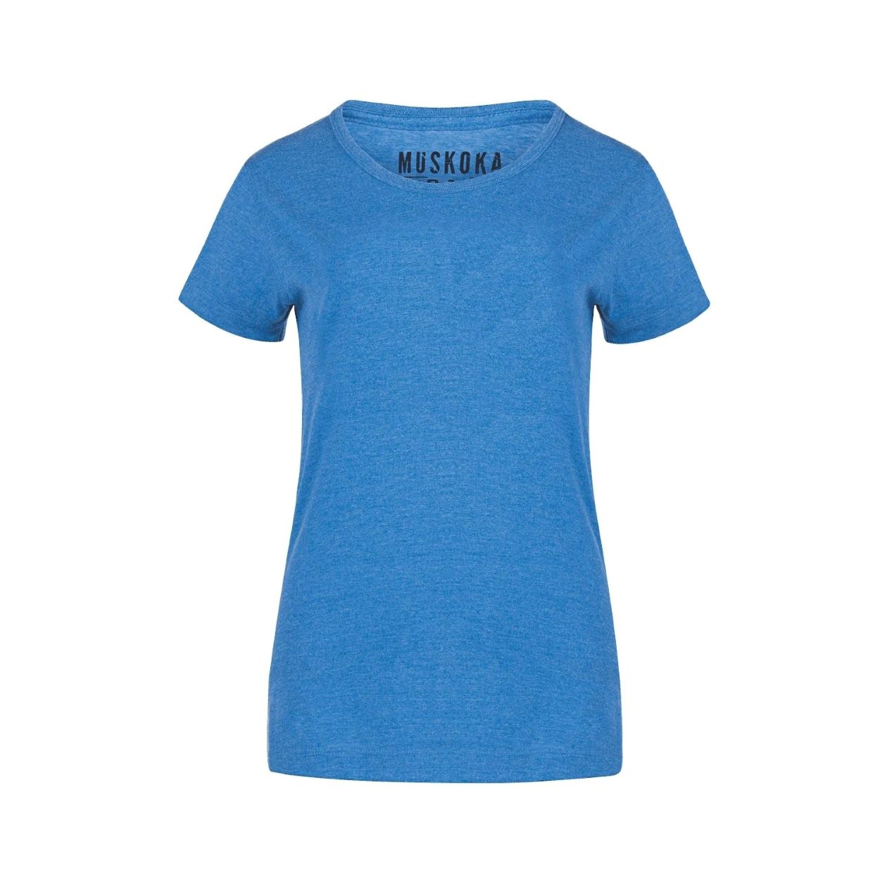 Heather cobalt t-shirt on a white background