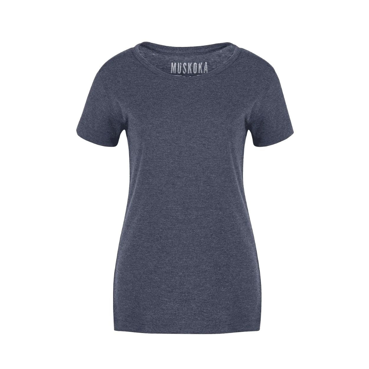 Heather navy t-shirt on a white background