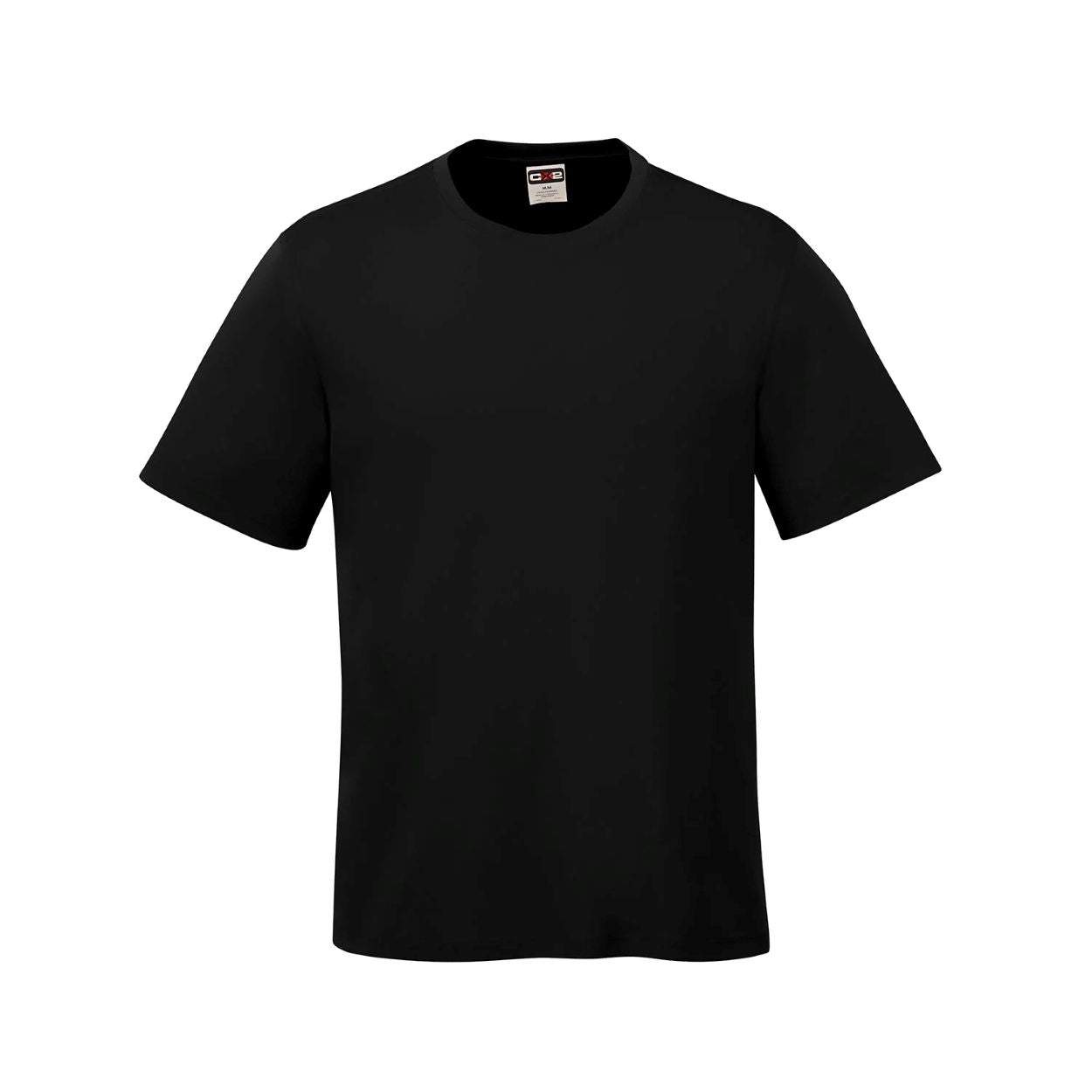 Black t-shirt on a white background