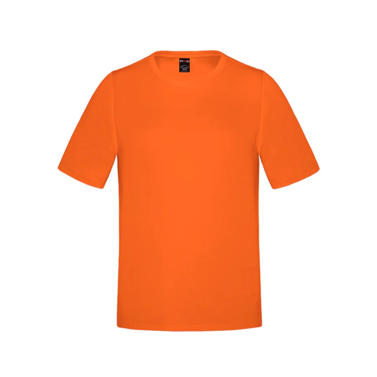 Intense orange t-shirt on a white background