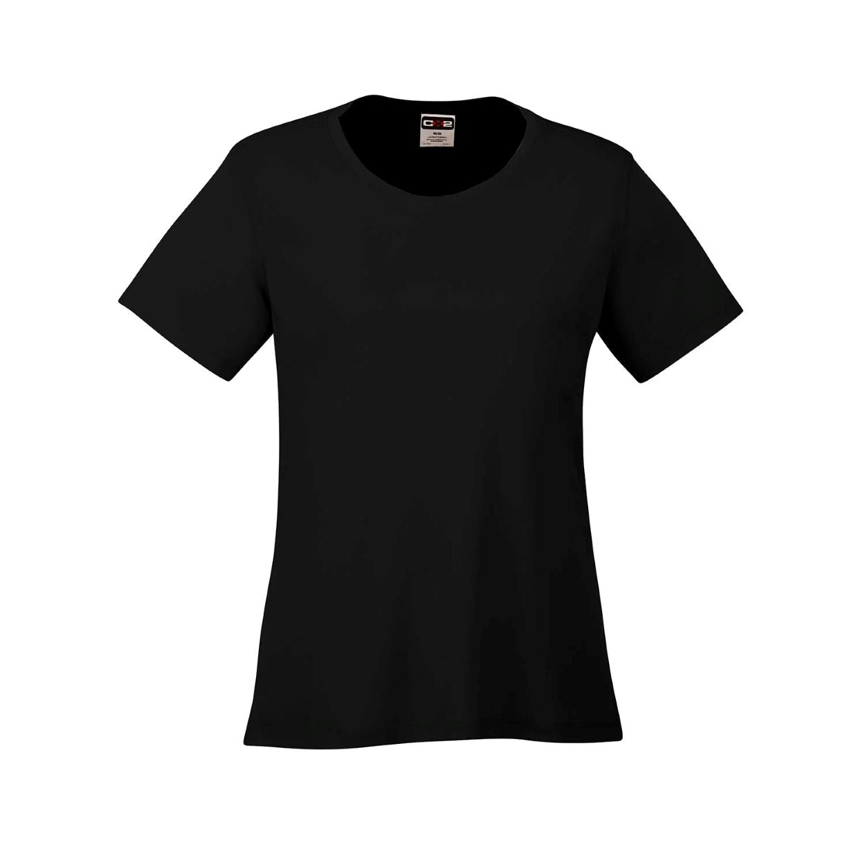 Black t-shirt on a white background