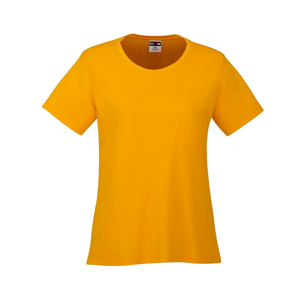 Gold yellow t-shirt on a white background