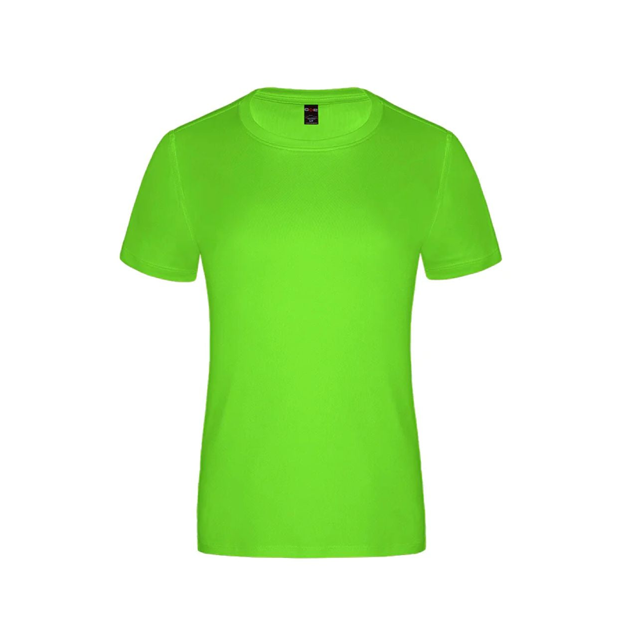 Intense lime t-shirt on a white background