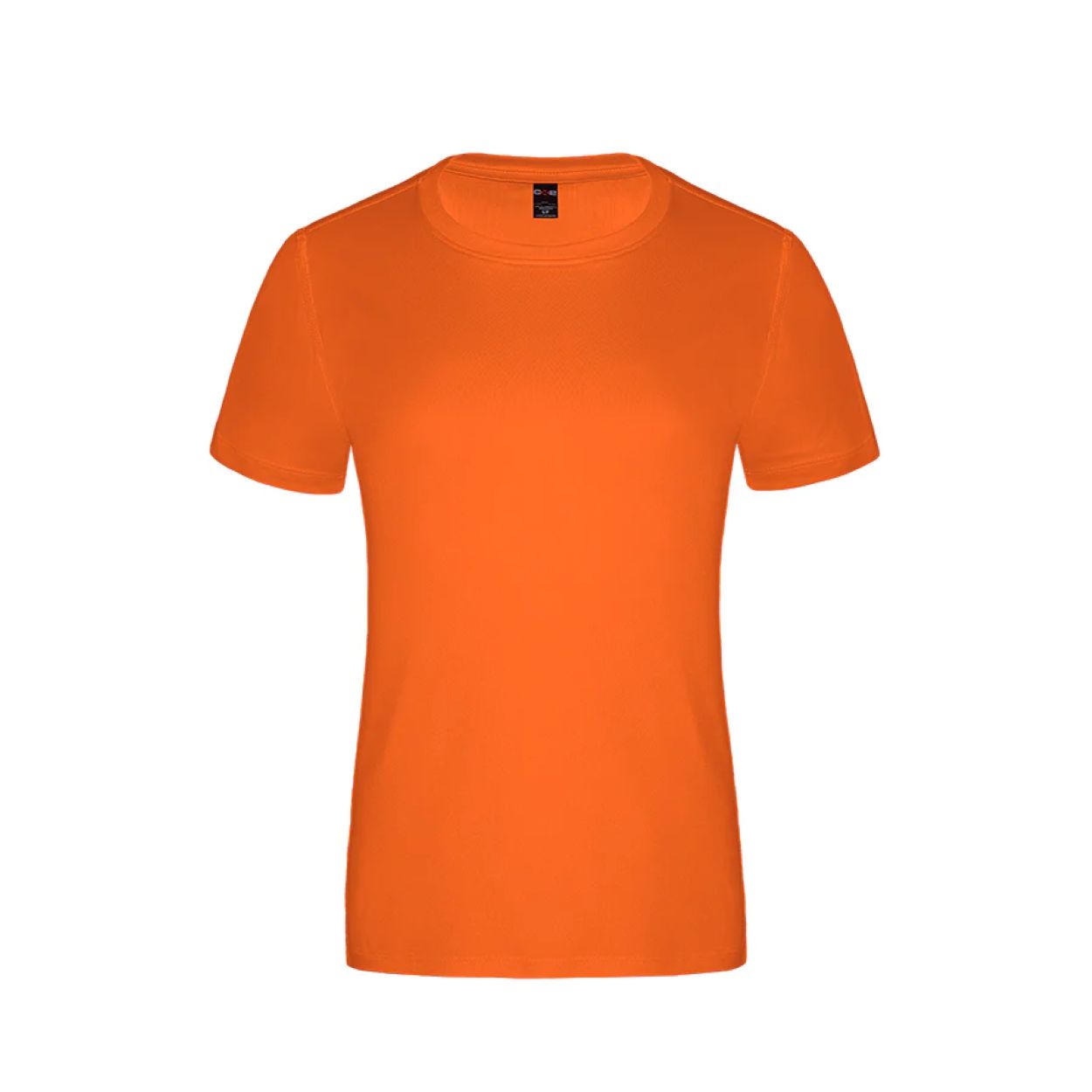 Intense orange t-shirt on a white background