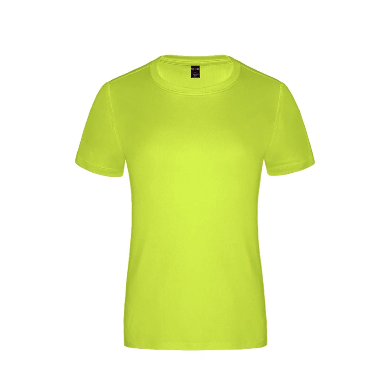Intense yellow t-shirt on a white background