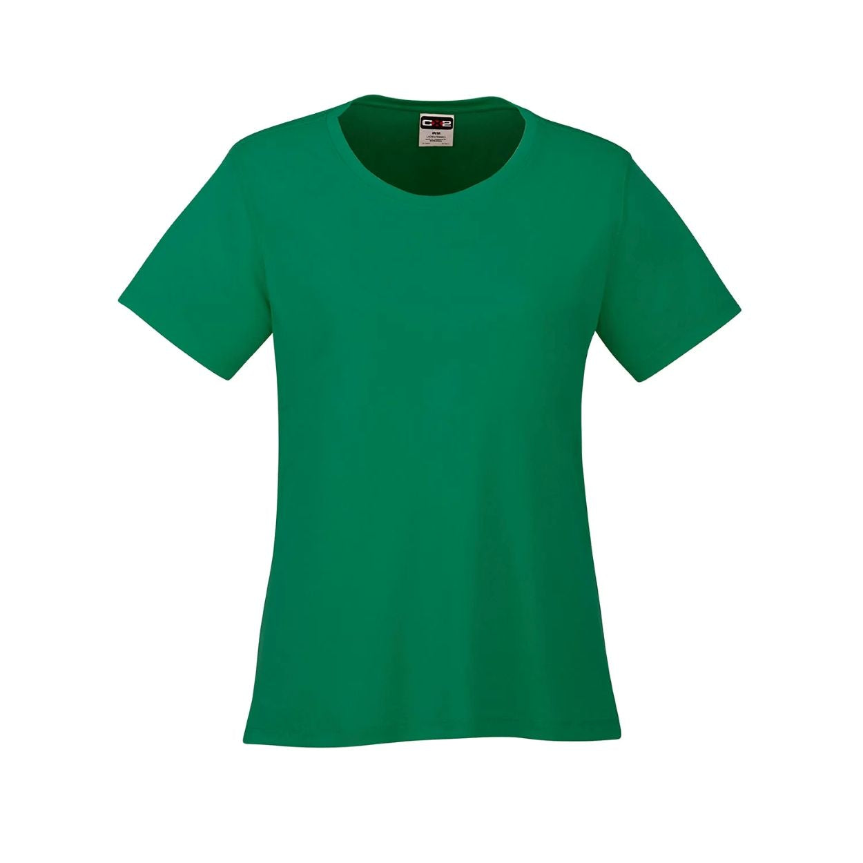 Kelly green t-shirt on a white background