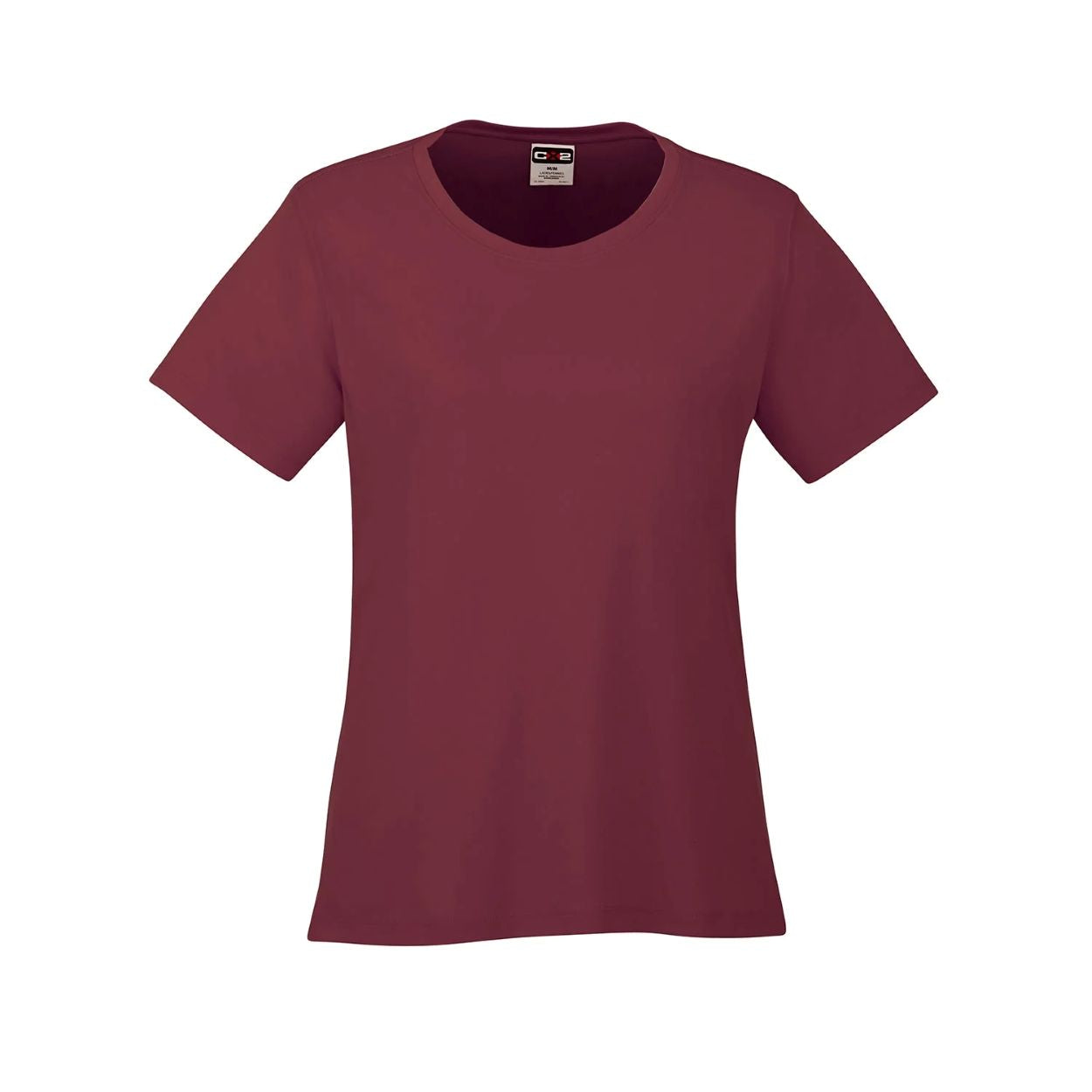 Maroon t-shirt on a white background