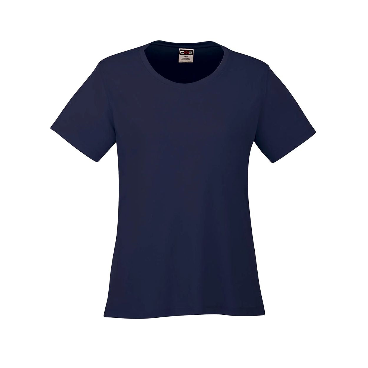 Navy blue t-shirt on a white background