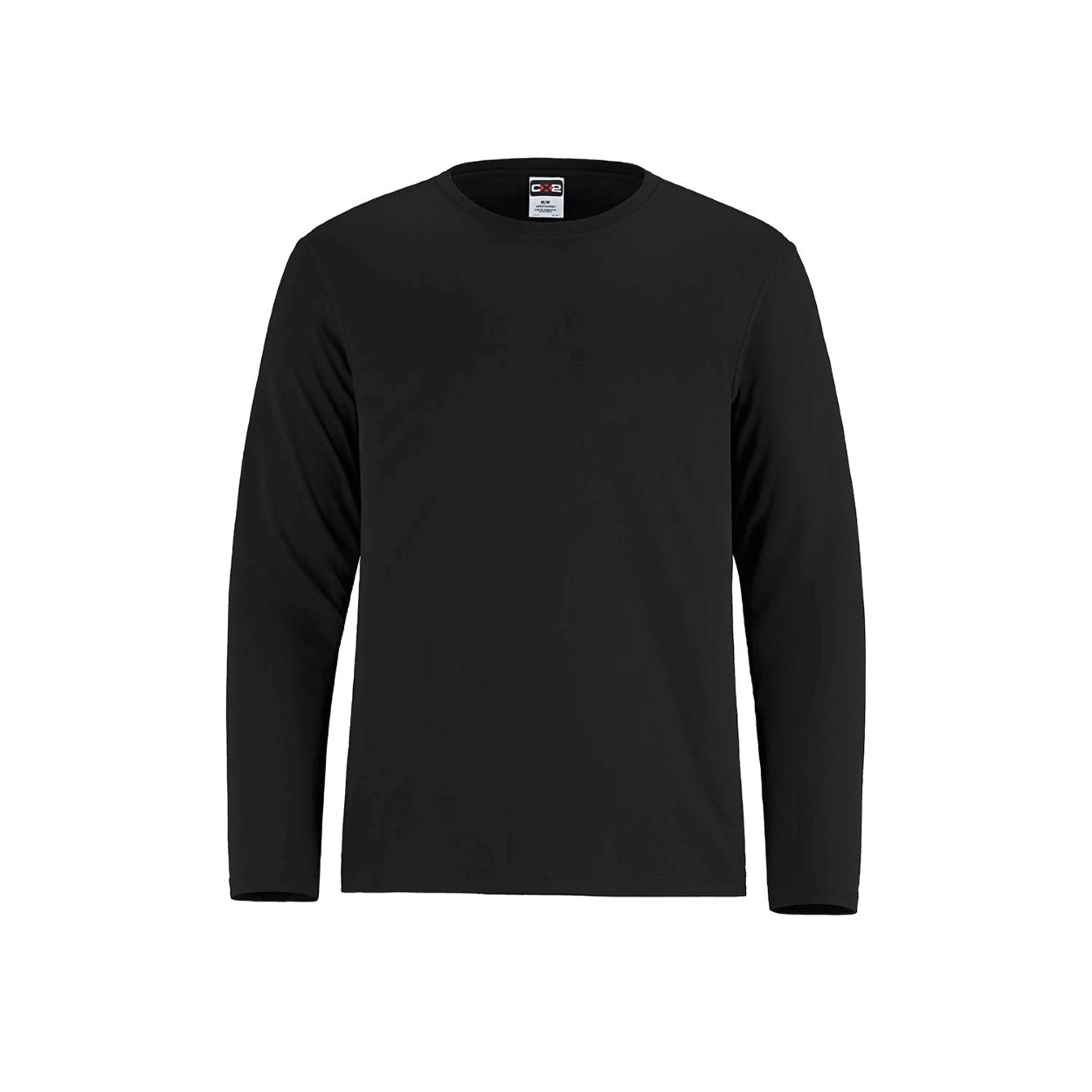 Black t-shirt on a white background