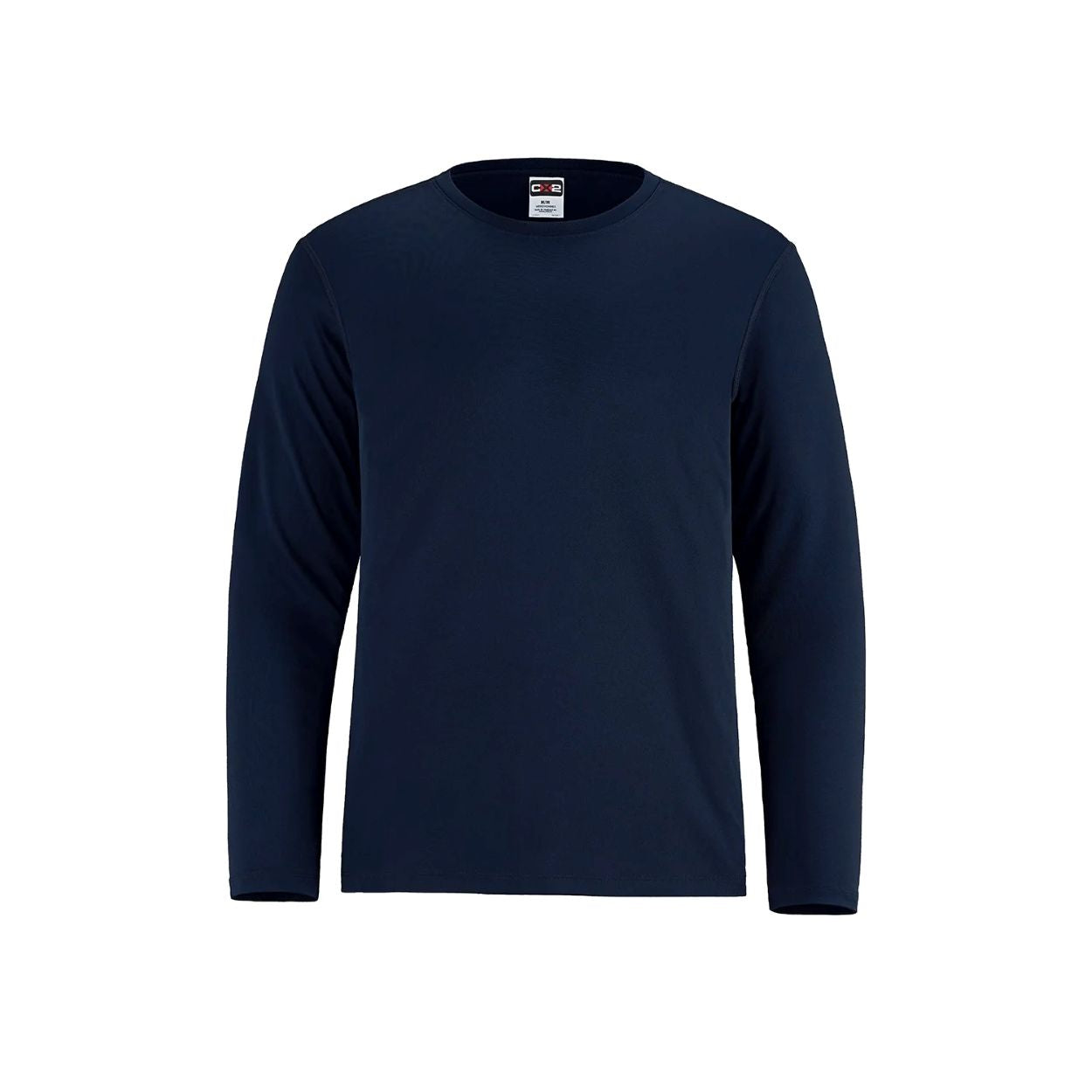 Navy blue t-shirt on a white background