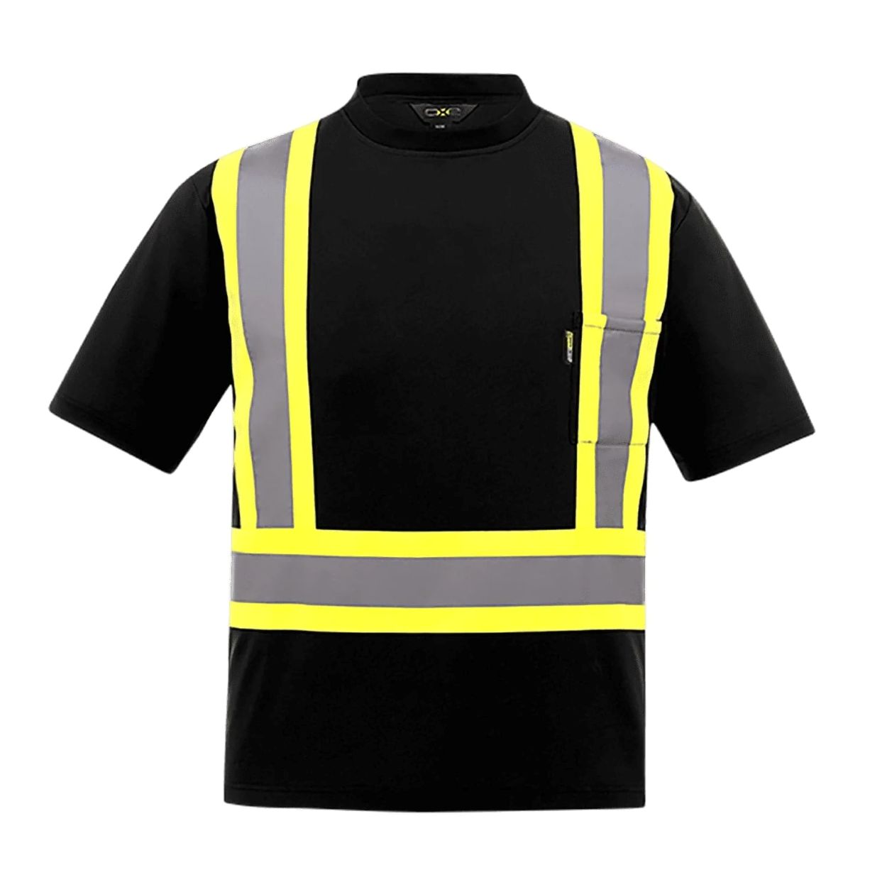 Hi-vis black t-shirt on a white background