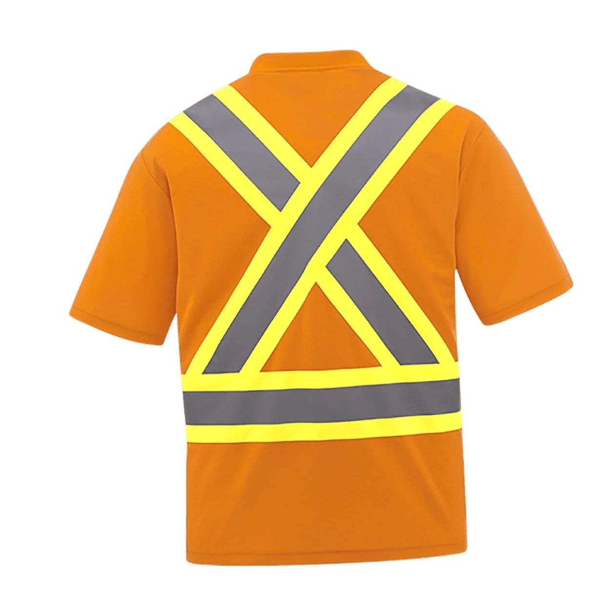 Hi-vis orange t-shirt on a white background