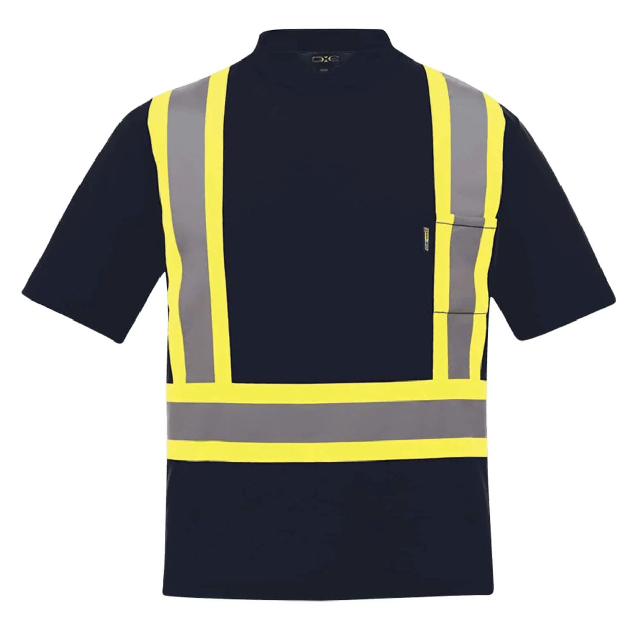 Hi-vis navy t-shirt on a white background