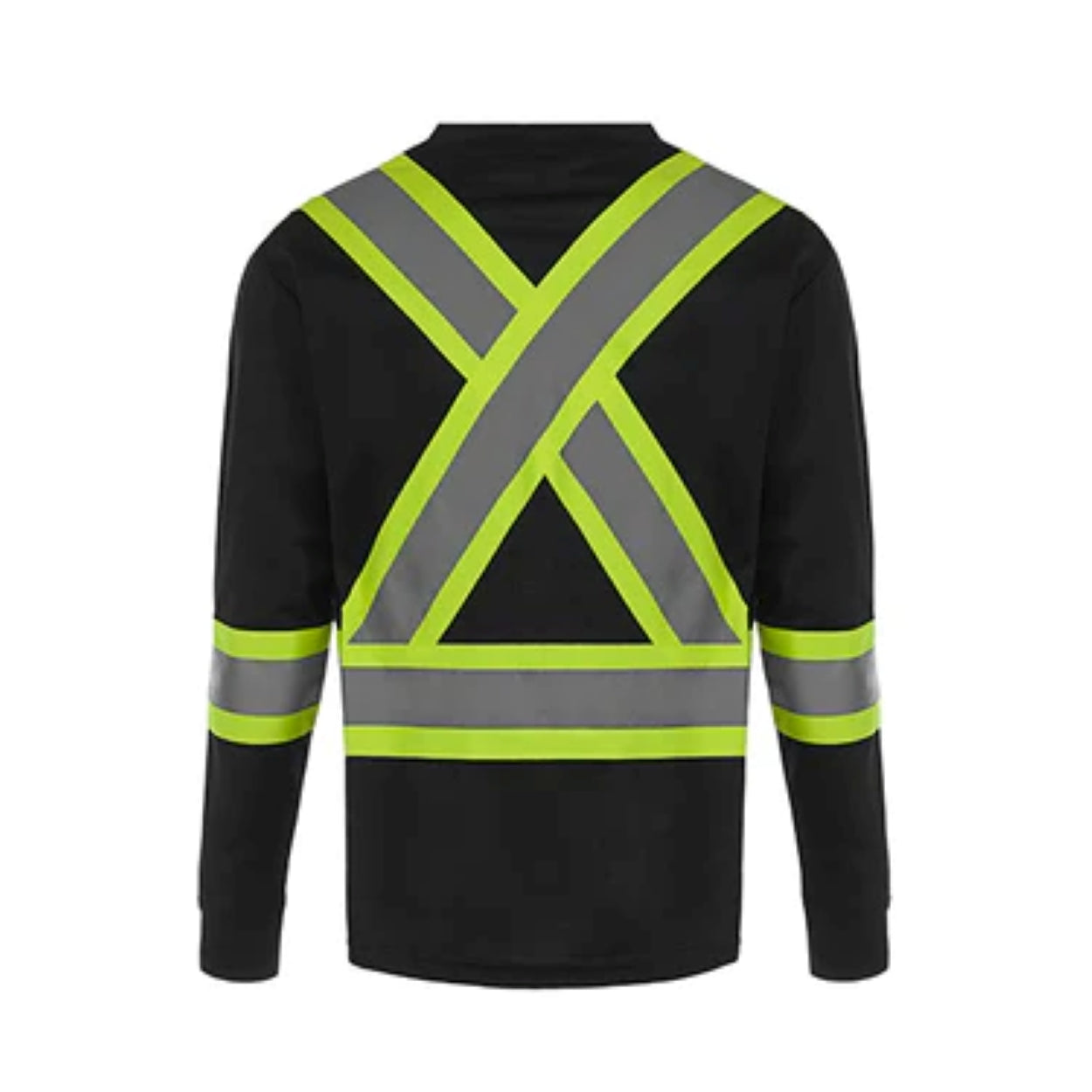 Hi-vis black t-shirt on a white background