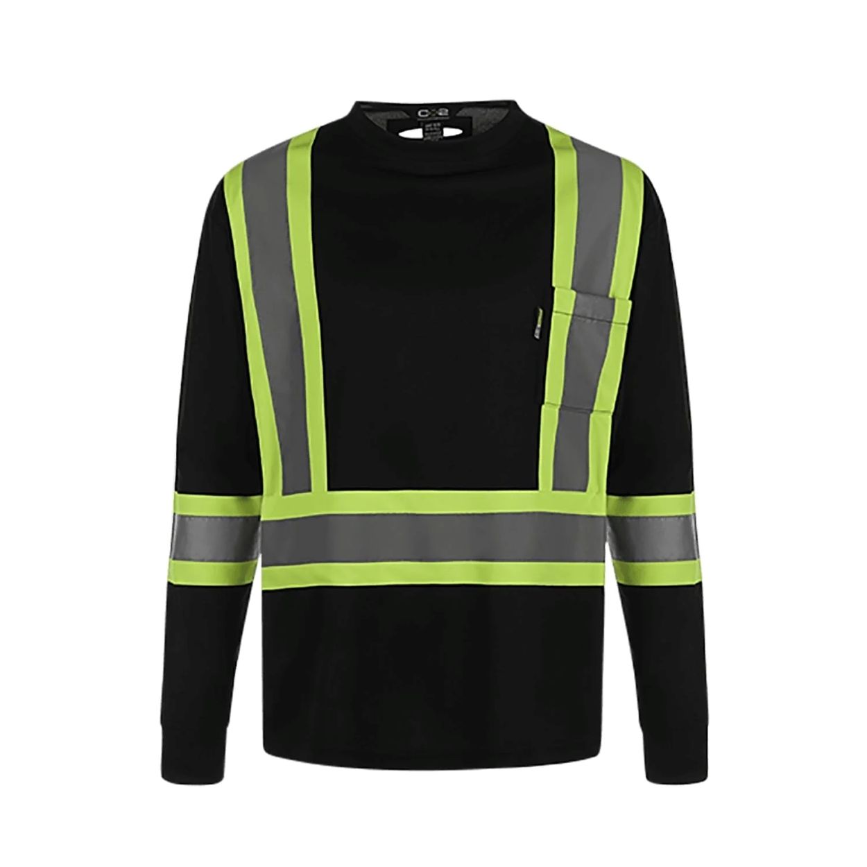 Hi-vis black t-shirt on a white background
