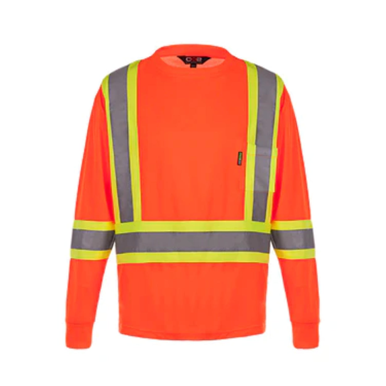 Hi-vis orange t-shirt on a white background