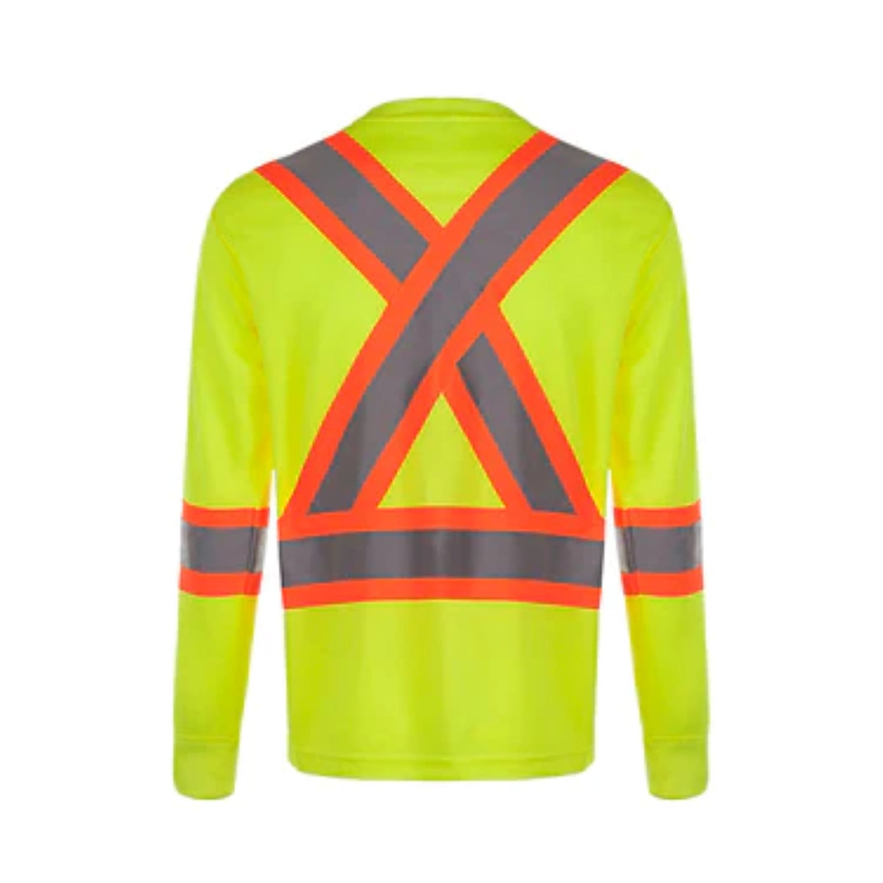 Hi-vis yellow t-shirt on a white background