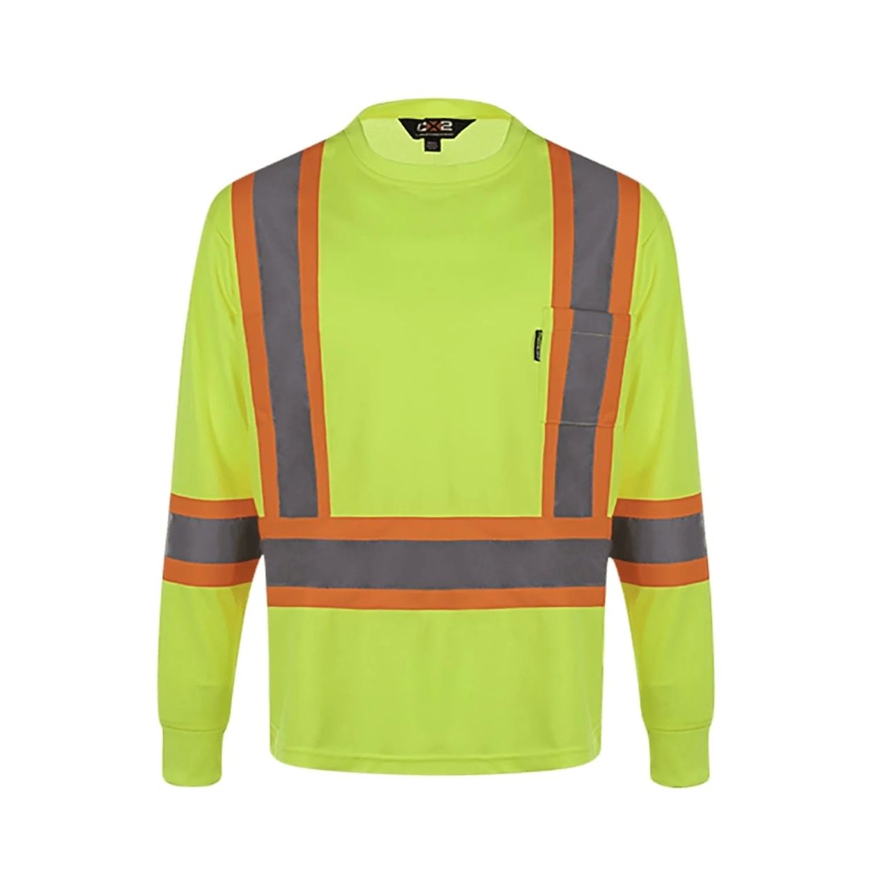Hi-vis yellow t-shirt on a white background