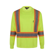 Hi-vis yellow t-shirt on a white background