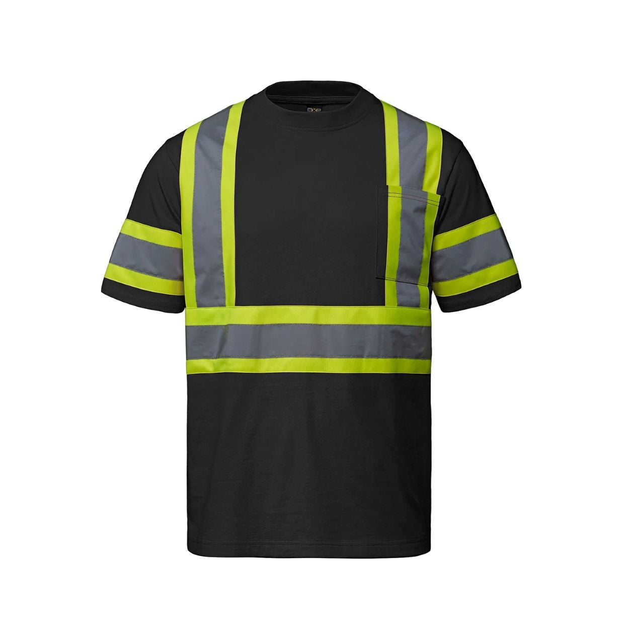 Hi-vis black t-shirt on a white background