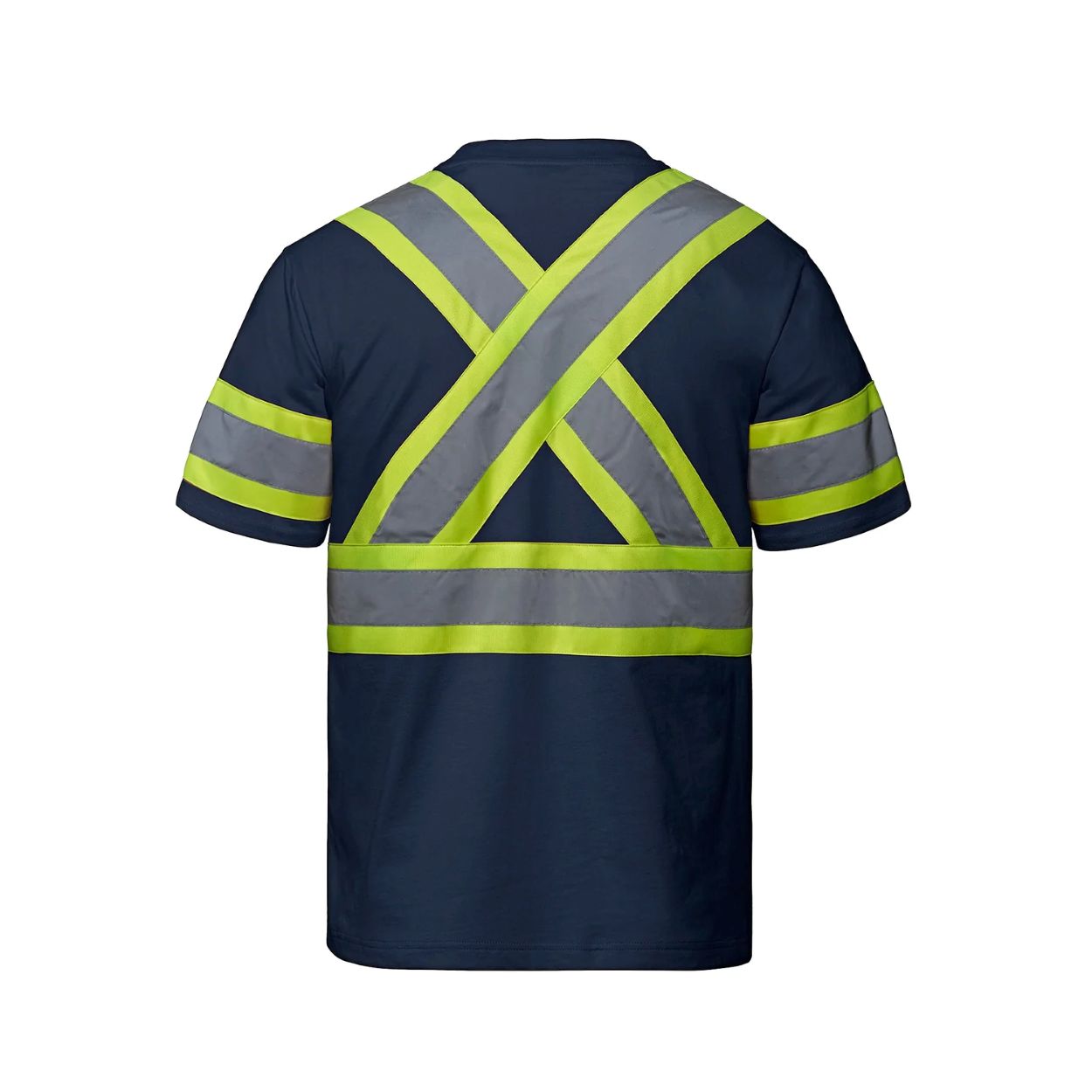 Hi-vis navy t-shirt on a white background