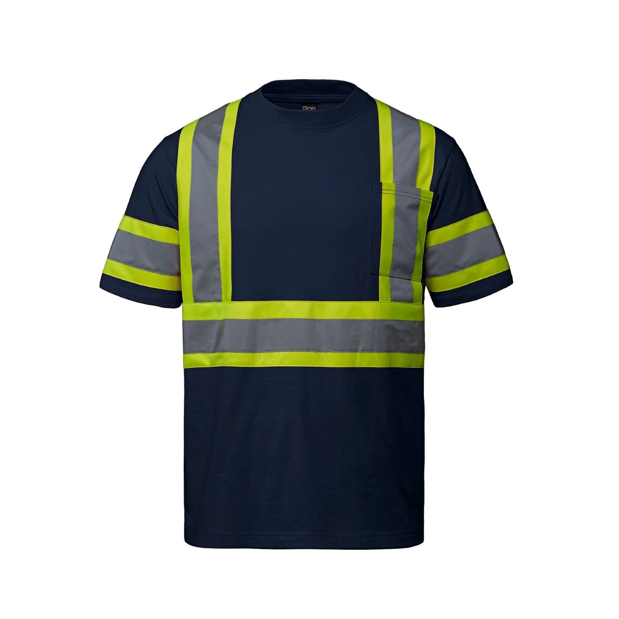Hi-vis navy t-shirt on a white background