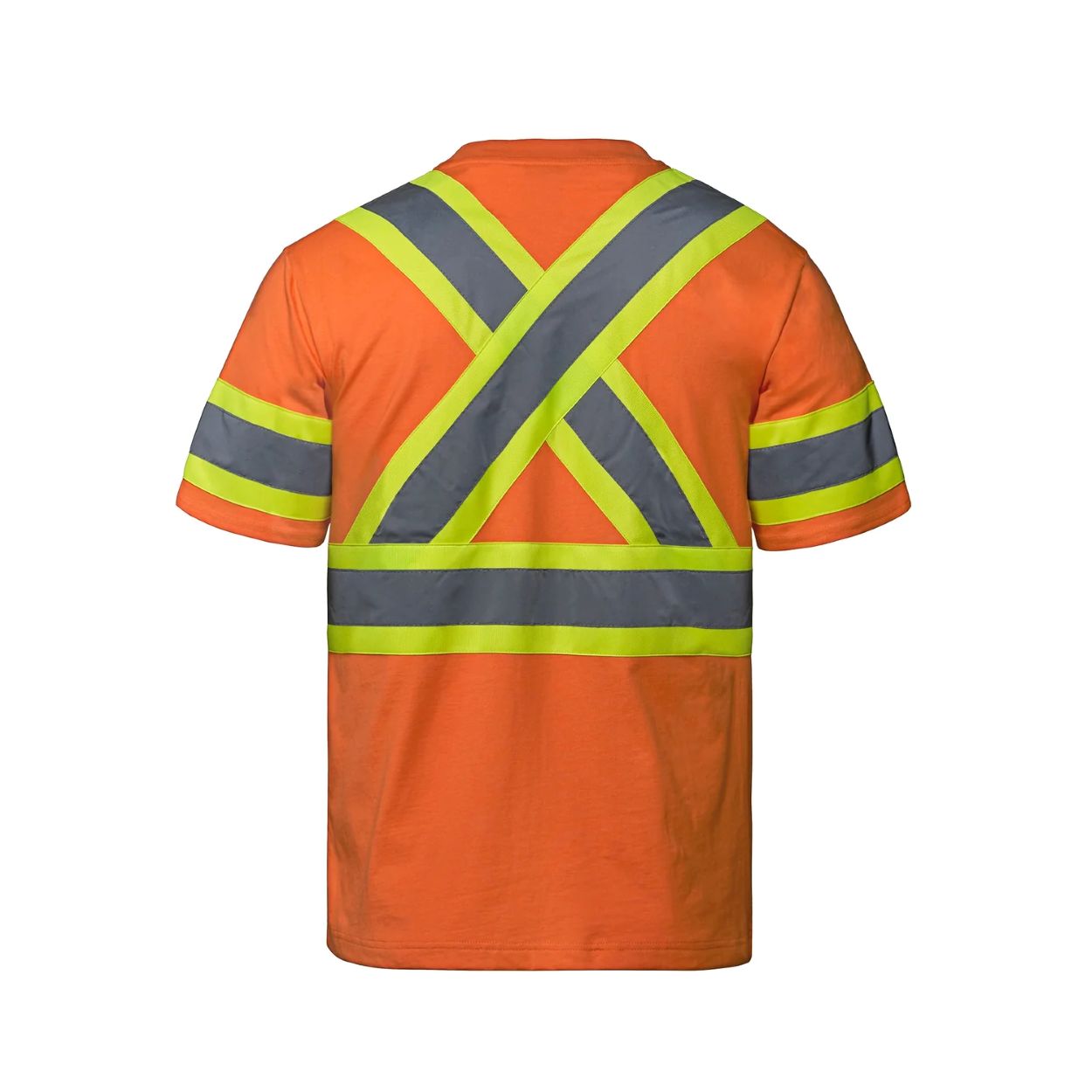 Hi-vis orange t-shirt on a white background
