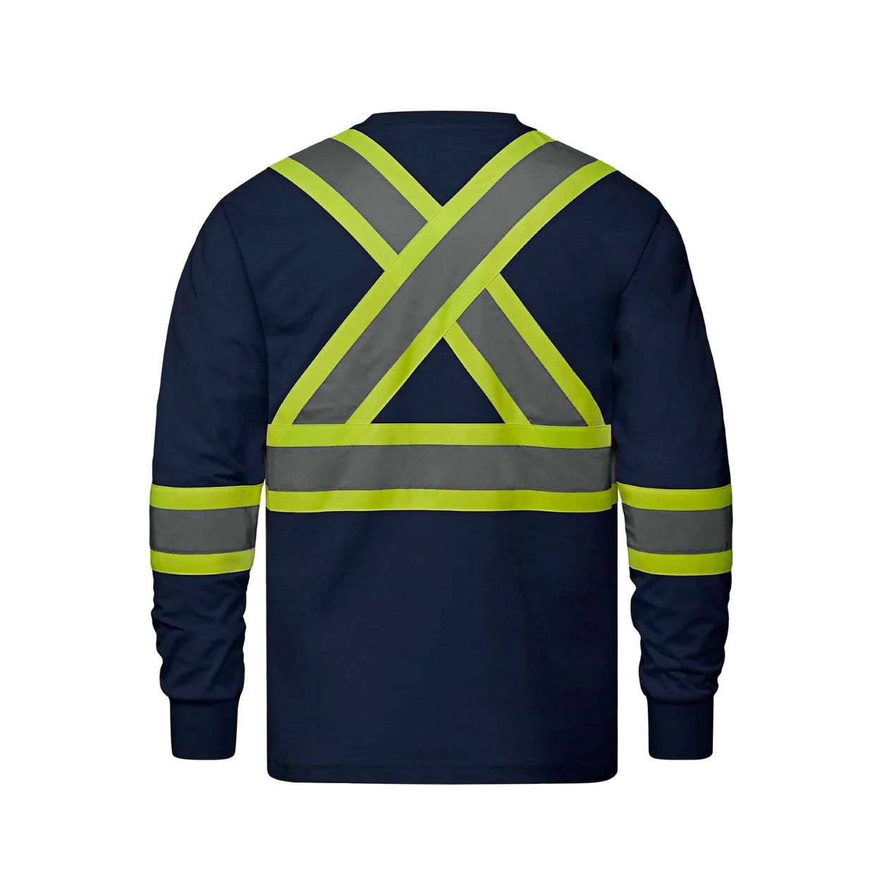 Hi-vis navy t-shirt on a white background