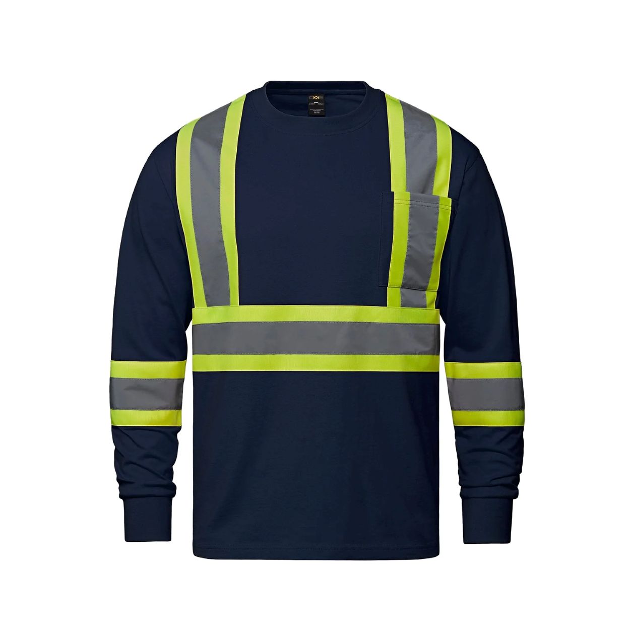 Hi-vis navy t-shirt on a white background