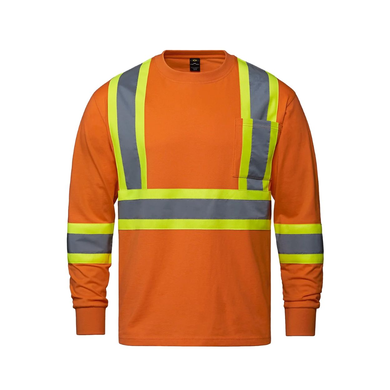 Hi-vis orange t-shirt on a white background