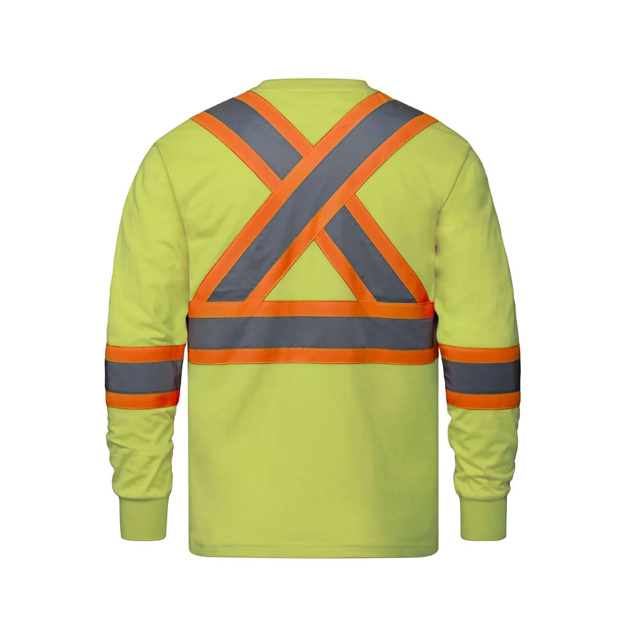 Hi-vis yellow t-shirt on a white background