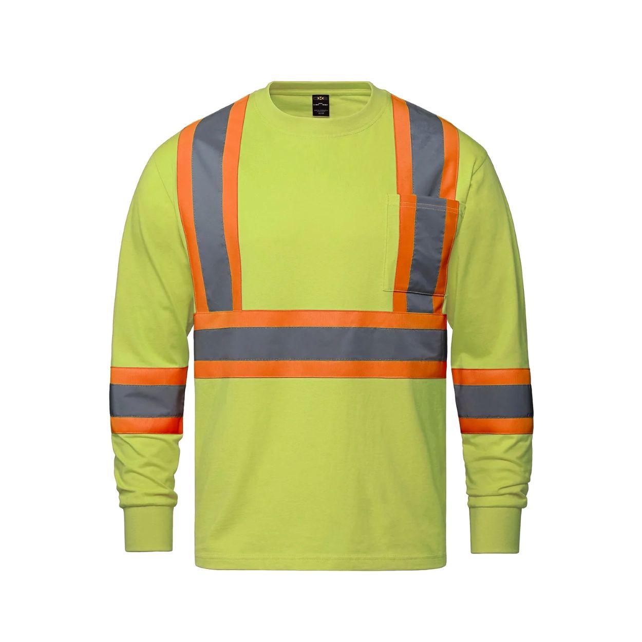 Hi-vis yellow t-shirt on a white background