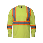 Hi-vis yellow t-shirt on a white background