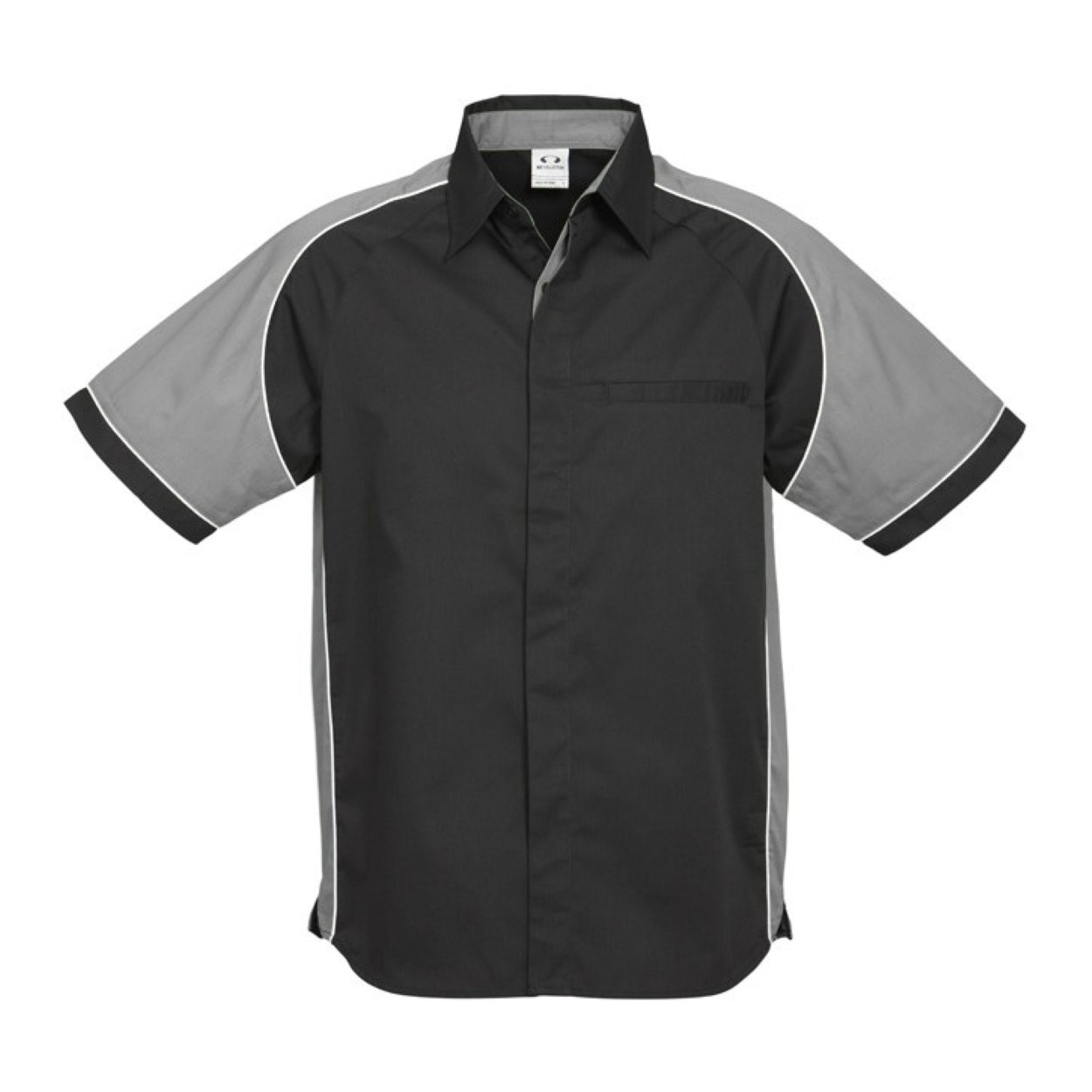 Black and grey shirt on a white background