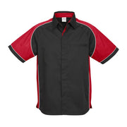 Black and red shirt on a white background