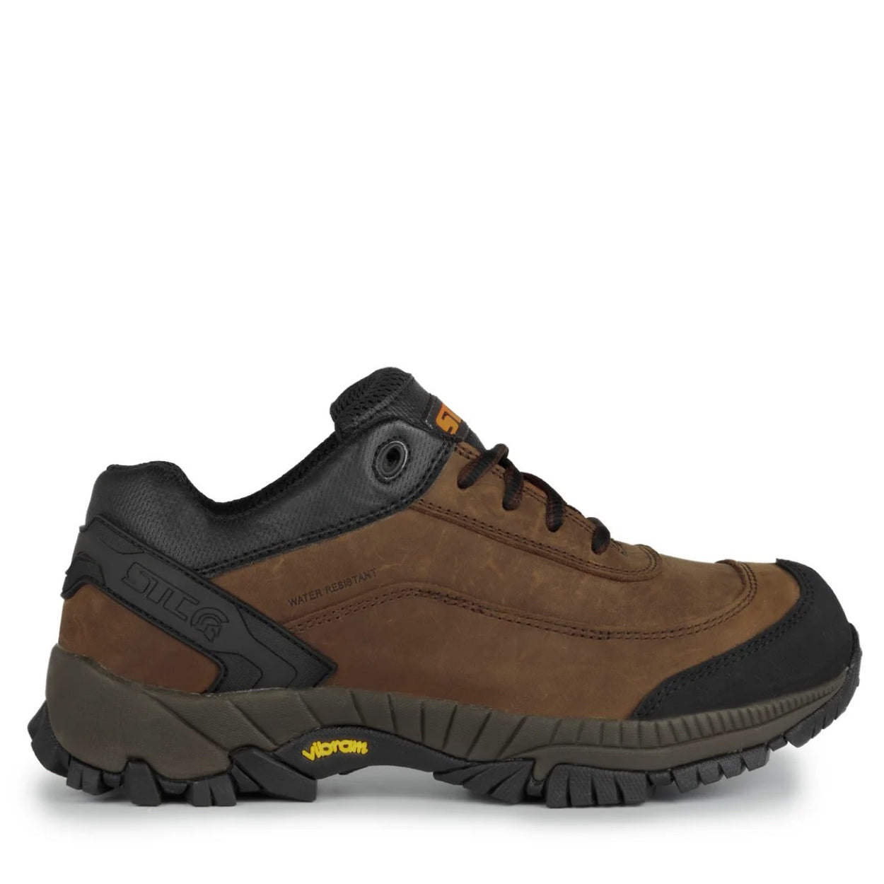 Dark brown shoe on a white background