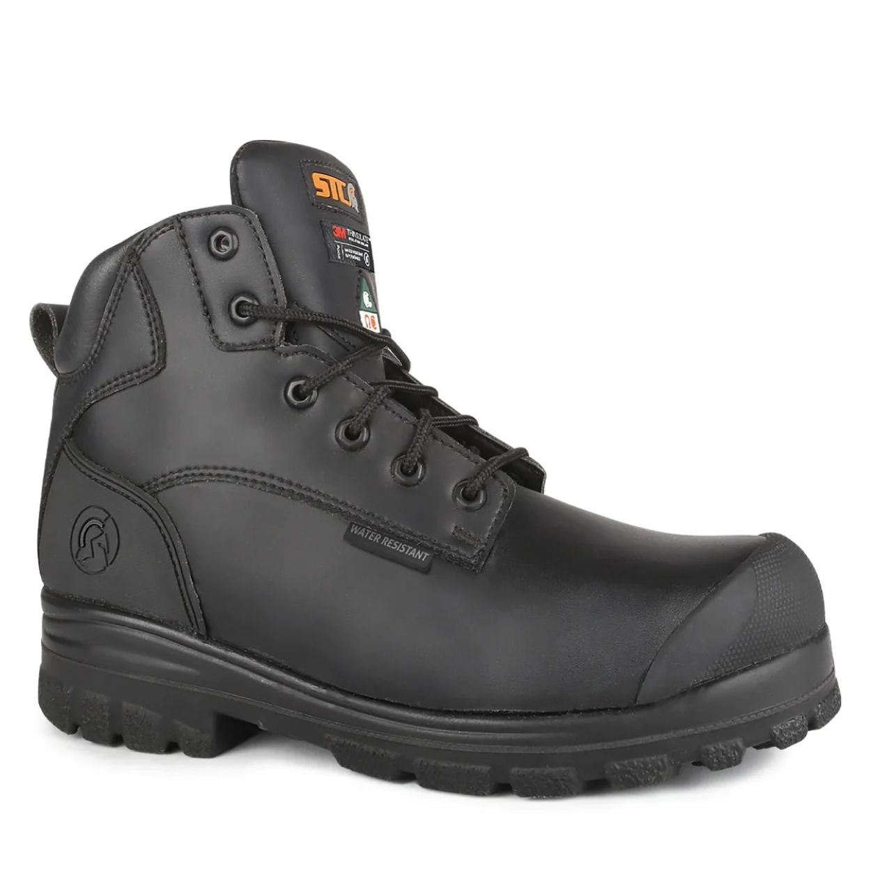 Black boot on a white background