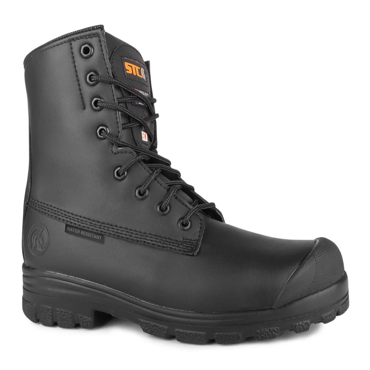 Black boot on a white background