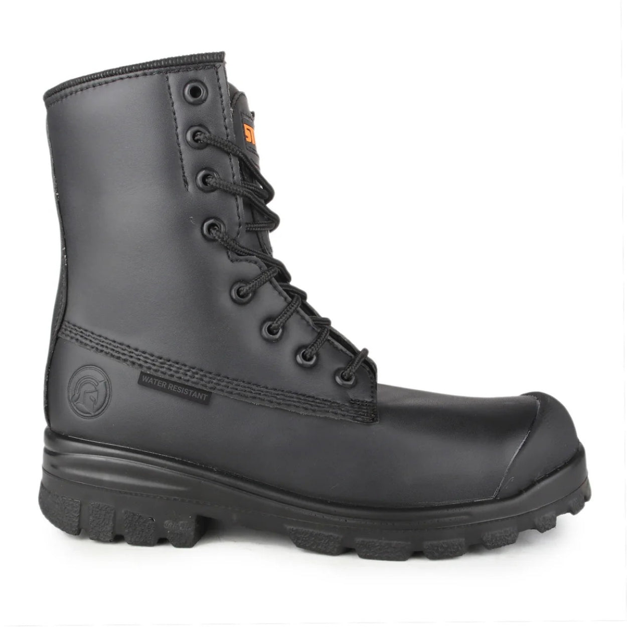 Black boot on a white background