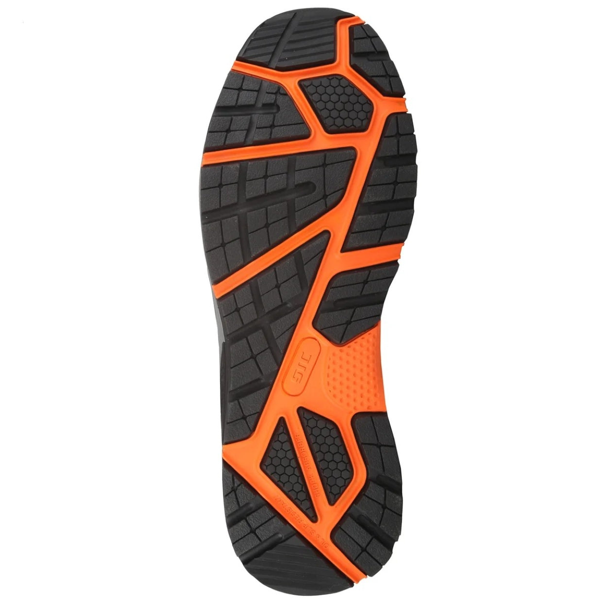 Black/Orange shoe on a white background