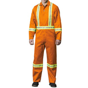 Orange hi-vis coveralls on a white background