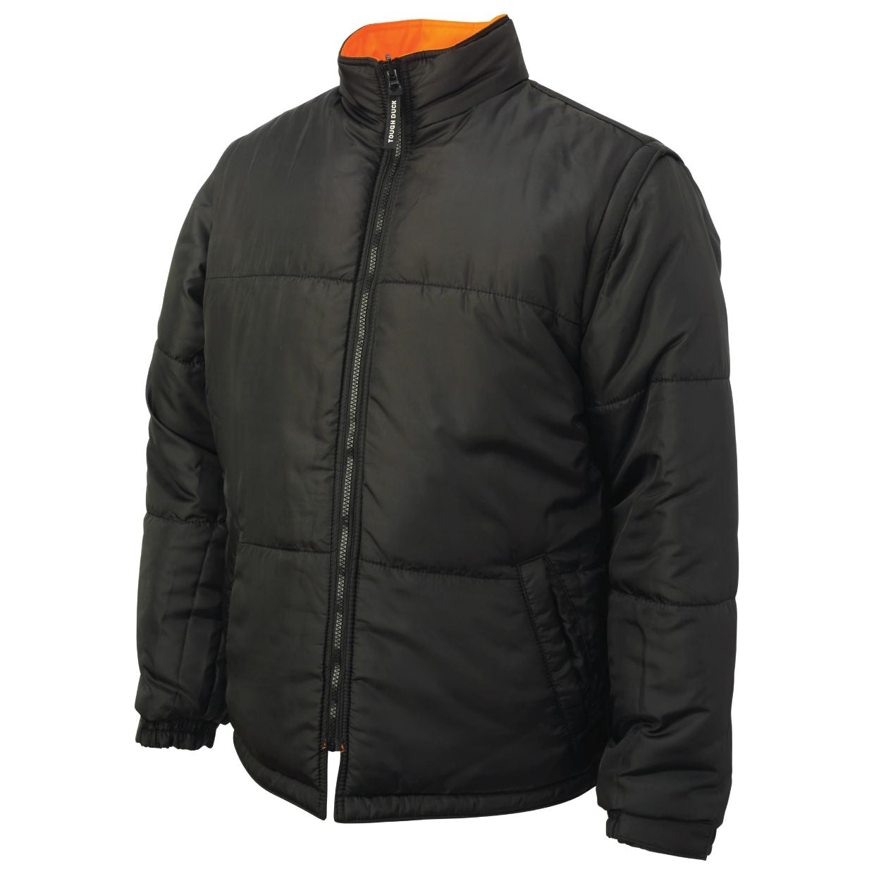 Black hybrid coat on a white background