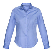Mid blue shirt on a white background