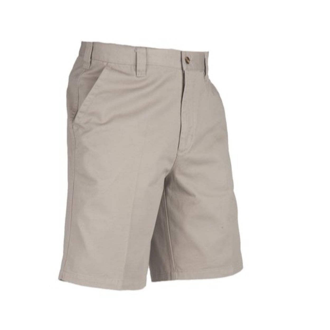 Khaki shorts on a white background