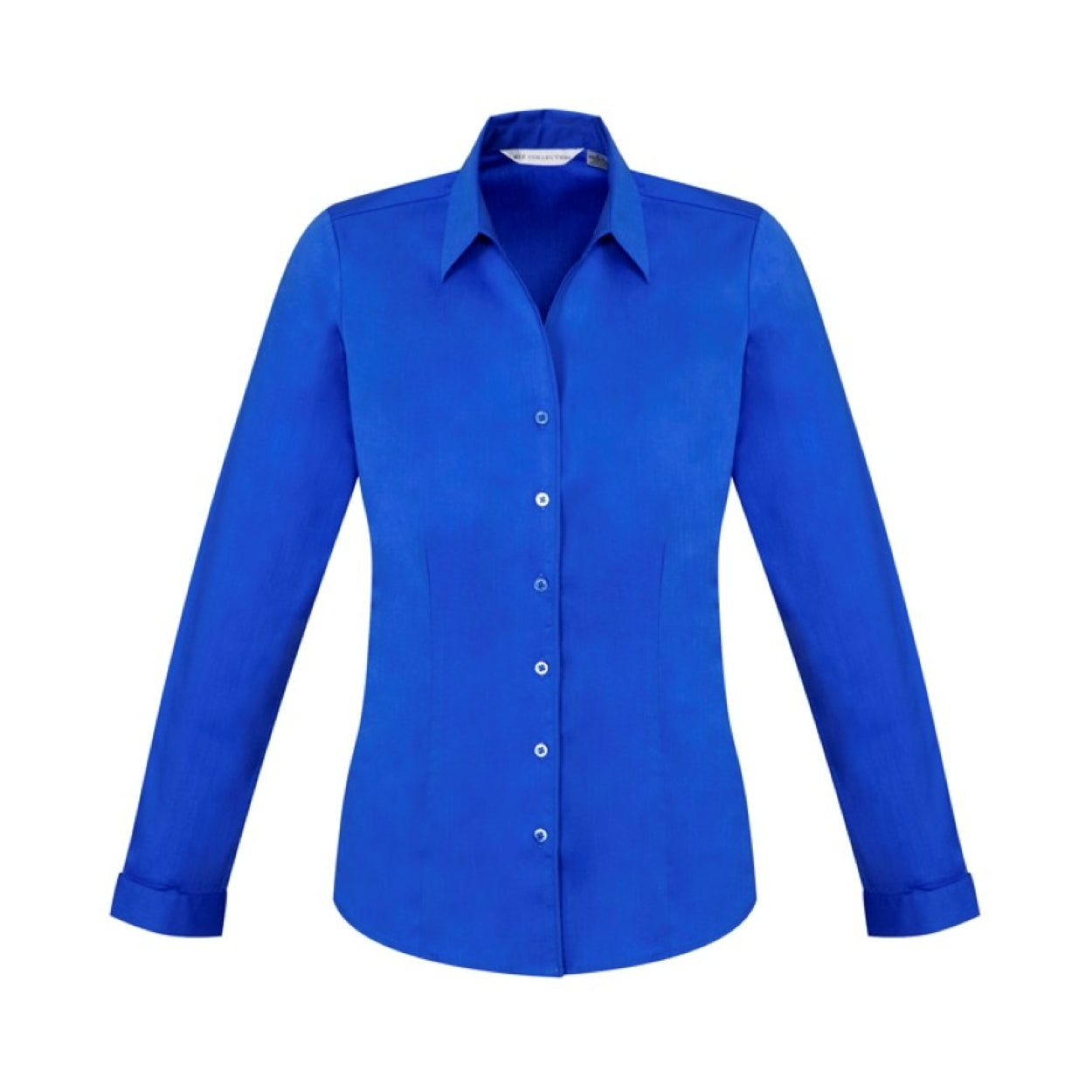 Electric blue shirt on a white background