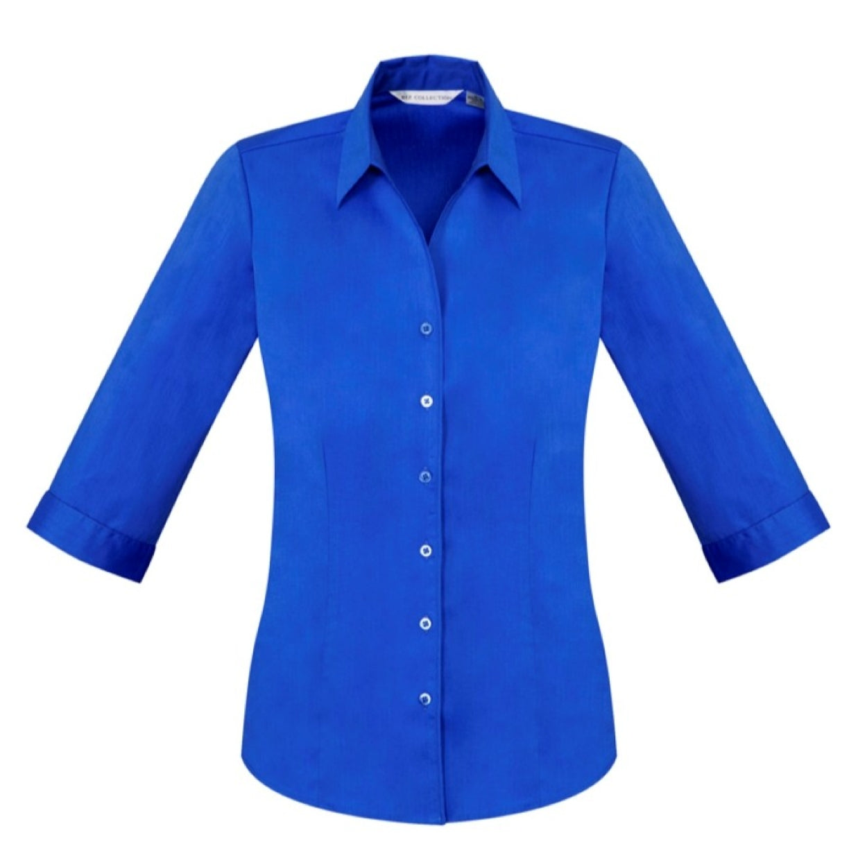 Electric blue shirt on a white background