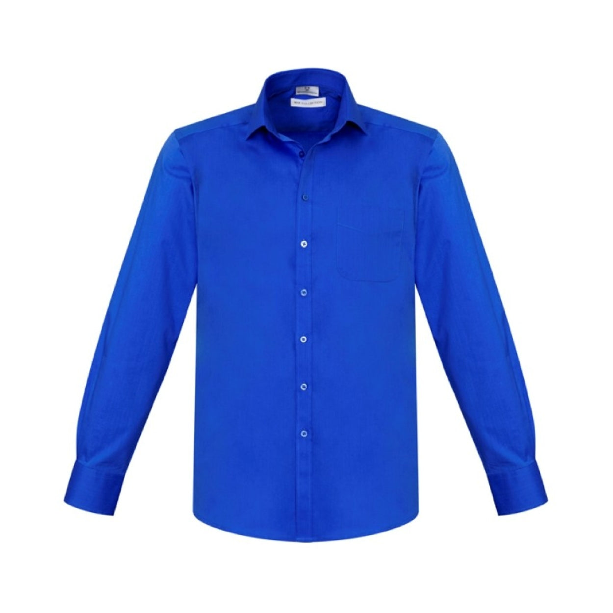 Electric blue shirt on a white background