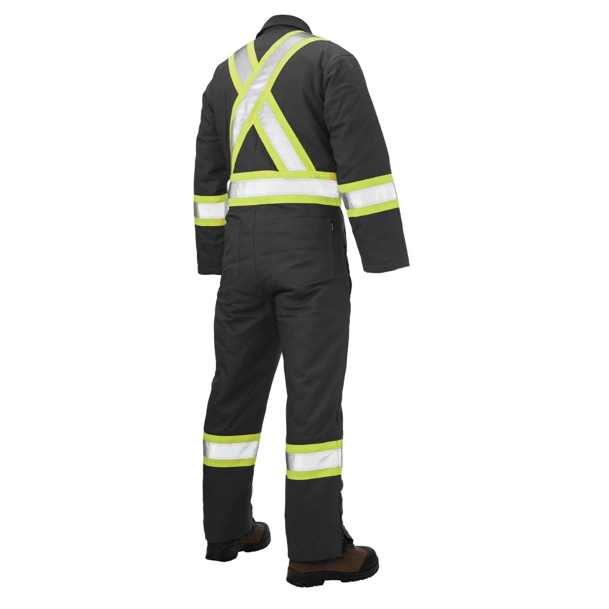 Black hi-vis coveralls on a white background