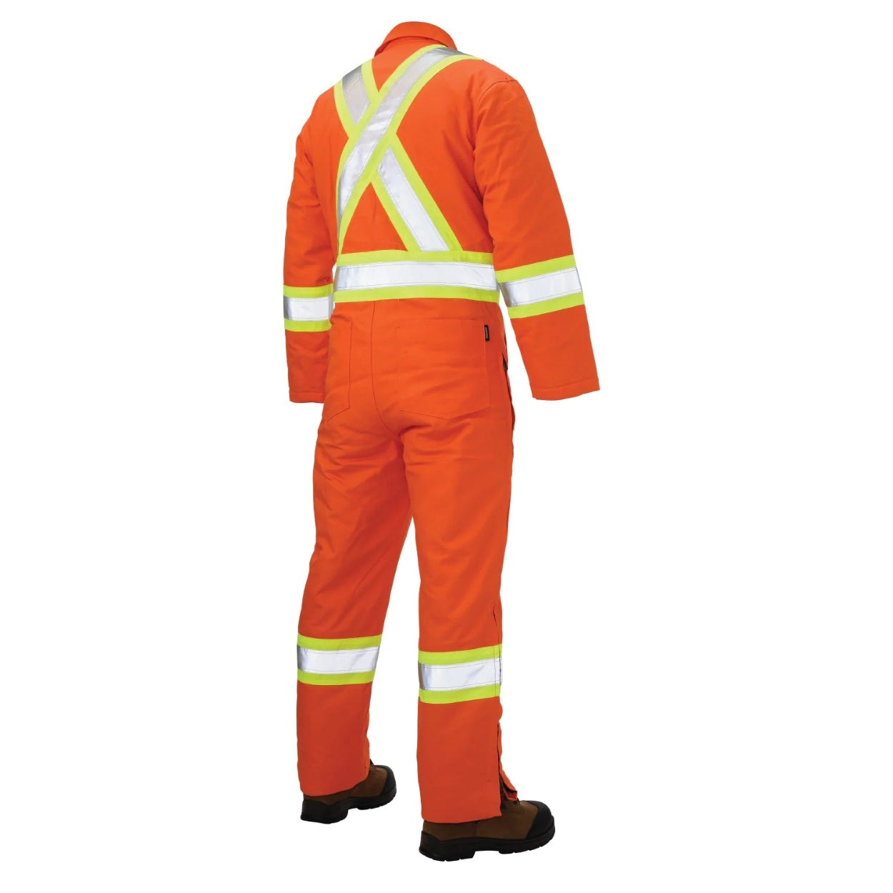Orange hi-vis coveralls on a white background